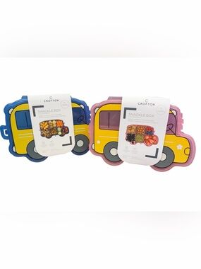 Crofton School Bus Snackle Box, Blue and Pink